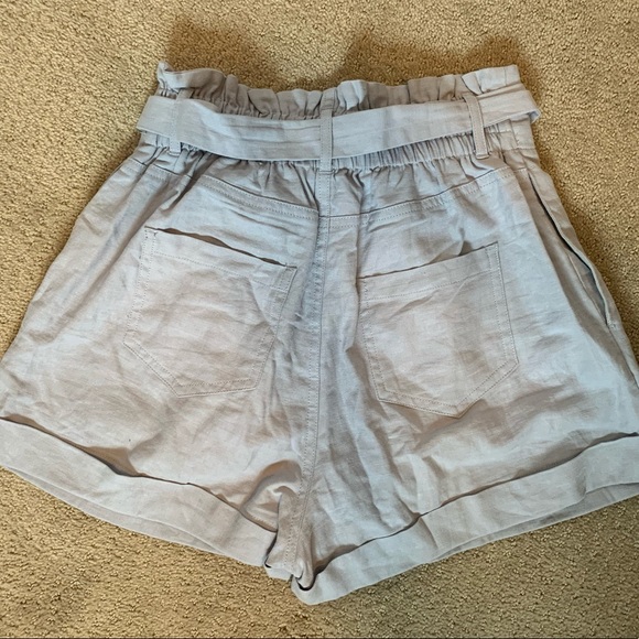 Blue Paperbag Waist Shorts - Picture 7 of 14